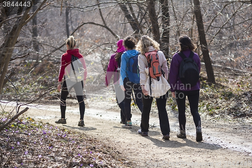 Image of Young women during hiking