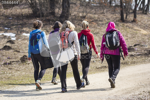 Image of Young women during hiking