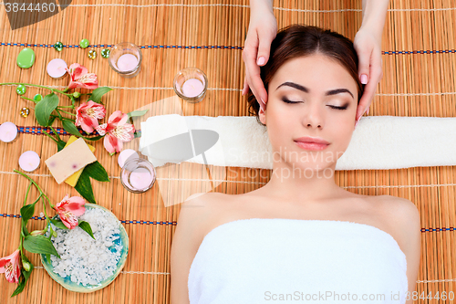 Image of Beautiful young woman at a spa salon