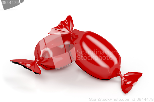 Image of Red wrapped candies