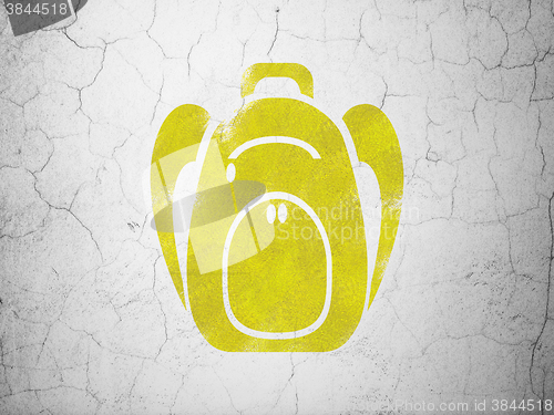 Image of Education concept: Backpack on wall background