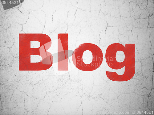 Image of Web design concept: Blog on wall background