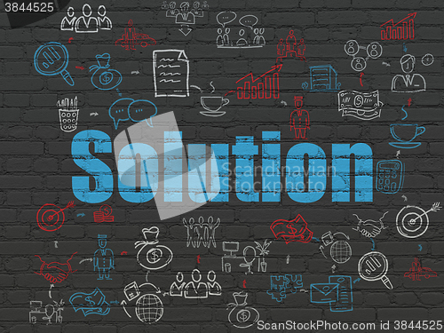 Image of Business concept: Solution on wall background