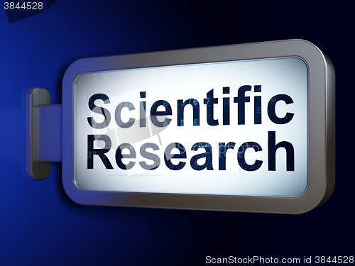 Image of Science concept: Scientific Research on billboard background