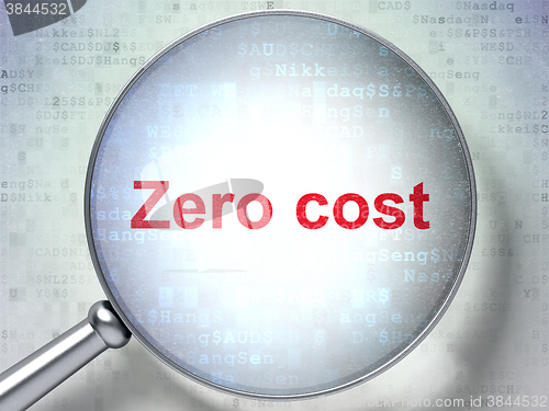 Image of Finance concept: Zero cost with optical glass