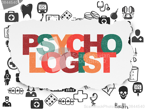 Image of Health concept: Psychologist on Torn Paper background