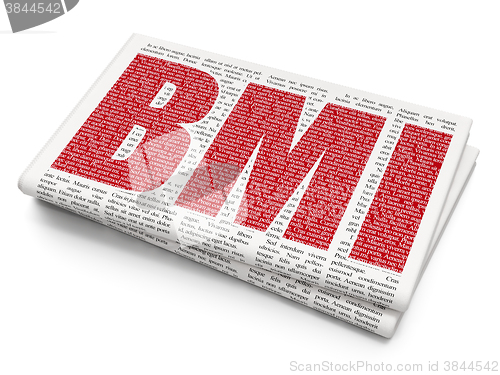 Image of Medicine concept: BMI on Newspaper background