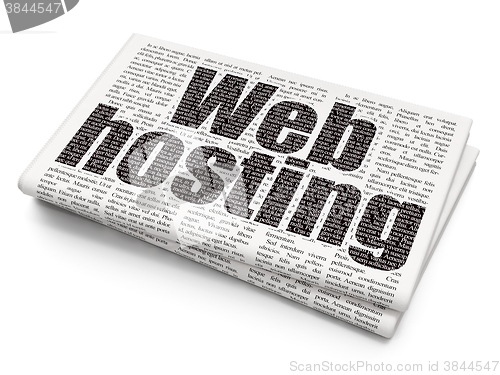 Image of Web design concept: Web Hosting on Newspaper background