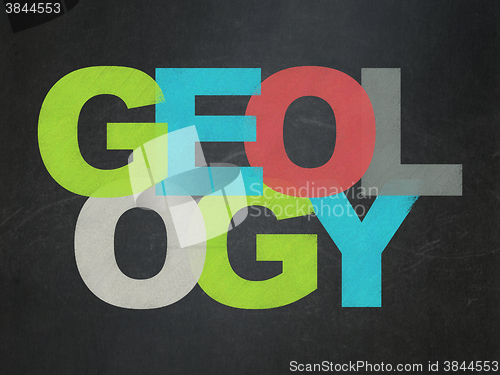 Image of Studying concept: Geology on School Board background