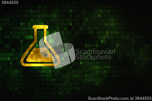 Image of Science concept: Flask on digital background