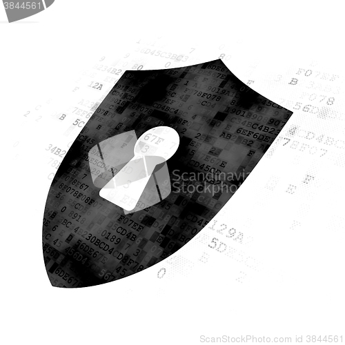 Image of Security concept: Shield With Keyhole on Digital background