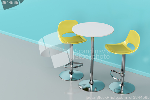 Image of Bar table and stools