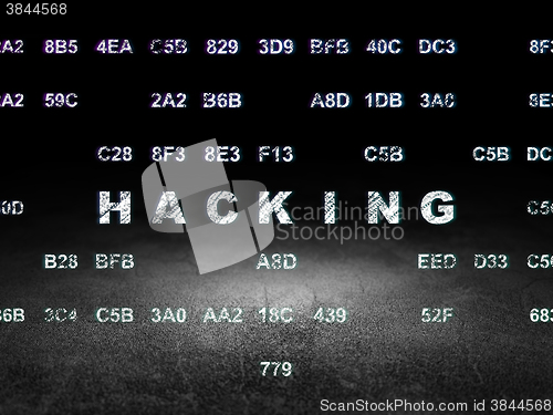 Image of Security concept: Hacking in grunge dark room