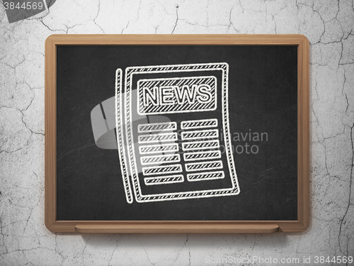 Image of News concept: Newspaper on chalkboard background