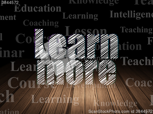 Image of Learning concept: Learn More in grunge dark room