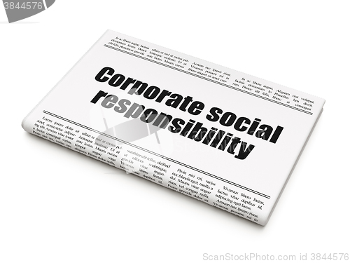 Image of Business concept: newspaper headline Corporate Social Responsibility