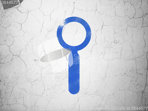 Image of Web design concept: Search on wall background