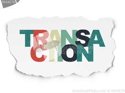 Image of Currency concept: Transaction on Torn Paper background
