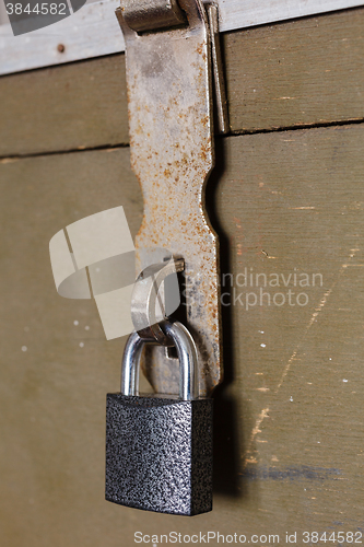 Image of Hinged lock on the old chest