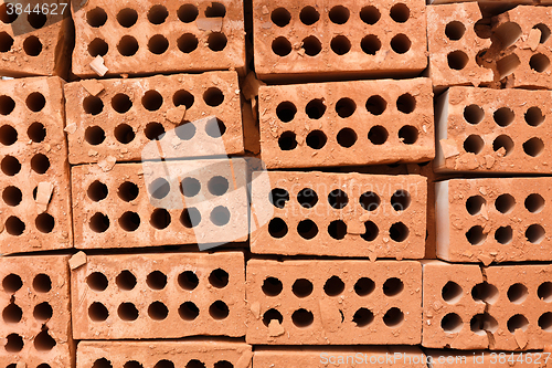 Image of bricks at the construction site - top view