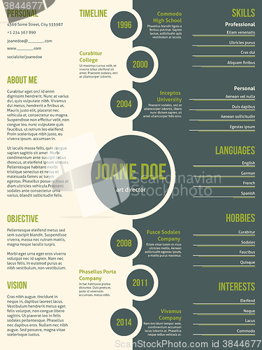Image of Simplistic resume cv template with dots and contrast