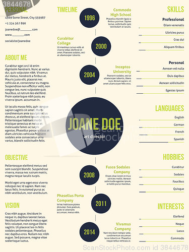 Image of Simplistic resume cv template with dots