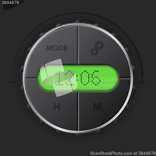 Image of Digital clock with green lcd