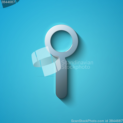 Image of Data concept: flat metallic Search icon, vector