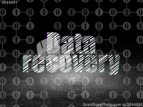 Image of Data concept: Data Recovery in grunge dark room