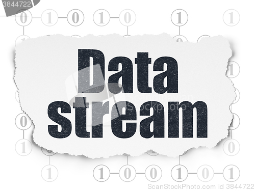 Image of Data concept: Data Stream on Torn Paper background