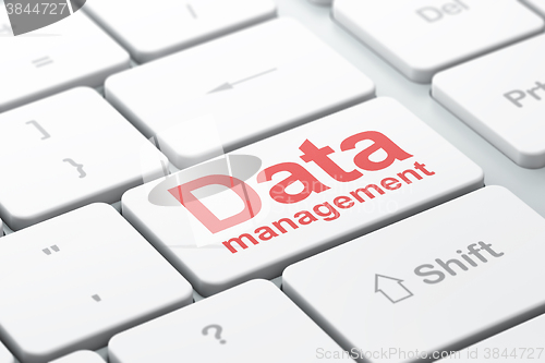 Image of Data concept: Data Management on computer keyboard background