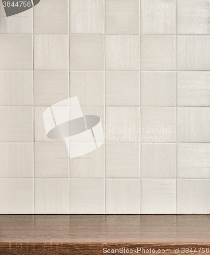 Image of Empty wooden table in the kitchen