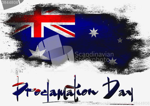 Image of Proclamation Day with Australia flag