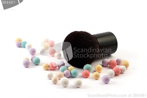 Image of makeup powder with brush