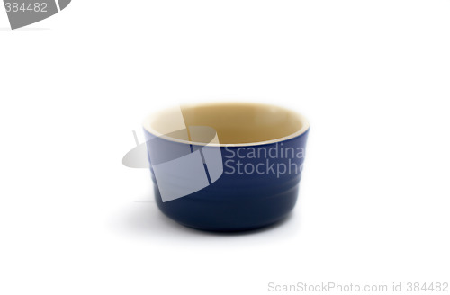 Image of empty blue ramkin