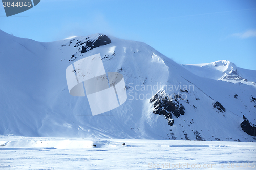 Image of Snowy mountain landscape in Iceland