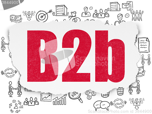 Image of Finance concept: B2b on Torn Paper background