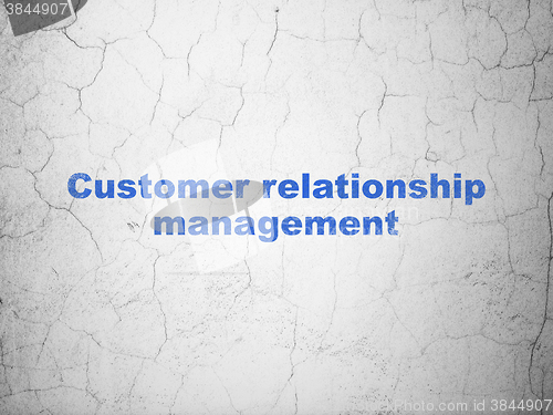 Image of Marketing concept: Customer Relationship Management on wall background