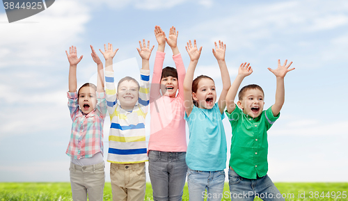 Image of happy friends celebrating victory