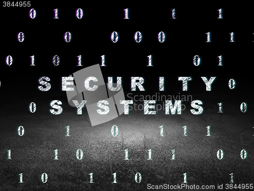 Image of Privacy concept: Security Systems in grunge dark room