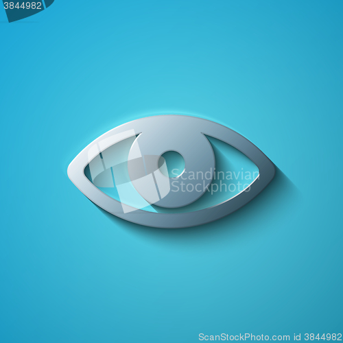 Image of Protection concept: flat metallic Eye icon, vector