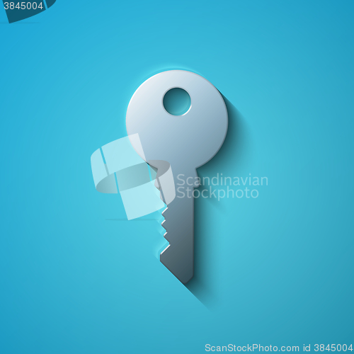 Image of Safety concept: flat metallic Key icon, vector