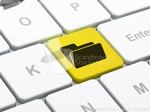 Image of Finance concept: Folder on computer keyboard background