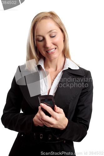 Image of Female using mobile phone
