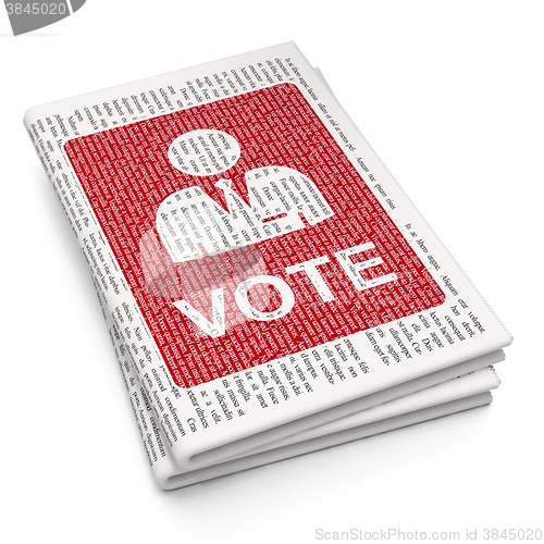 Image of Political concept: Ballot on Newspaper background