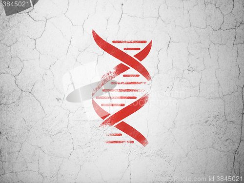 Image of Science concept: DNA on wall background