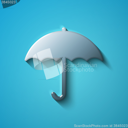 Image of Protection concept: flat metallic Umbrella icon, vector