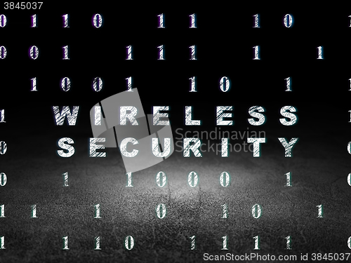 Image of Security concept: Wireless Security in grunge dark room