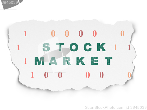 Image of Business concept: Stock Market on Torn Paper background