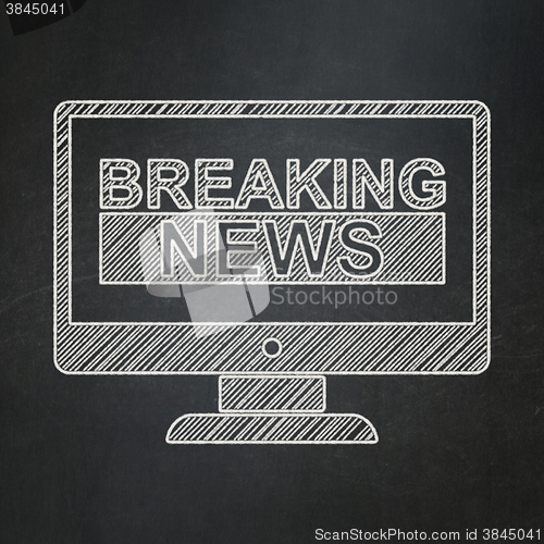 Image of News concept: Breaking News On Screen on chalkboard background